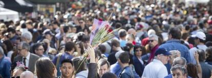 Las Ramblas durante la &#039;diada&#039; de Sant Jordi. 