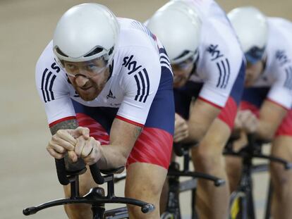 Wiggins gu&iacute;a el cuarteto brit&aacute;nico de persecuci&oacute;n en los Mundiales en pista de 2016.