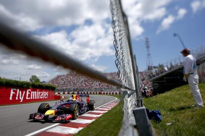 Vettel, en su Red Bull, durante la sesión de clasificación del Gran Premio de Montreal.