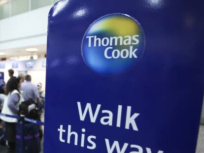 Mostrador de Thomas Cook en el aeropuerto de Gatwick (Londres)