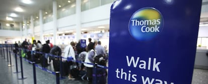 Mostrador de Thomas Cook en el aeropuerto de Gatwick (Londres)