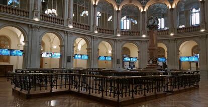 Interior de la Bolsa de Madrid.