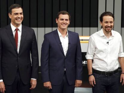 Rajoy, S&aacute;nchez Rivera e Iglesias