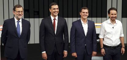 Rajoy, S&aacute;nchez Rivera e Iglesias