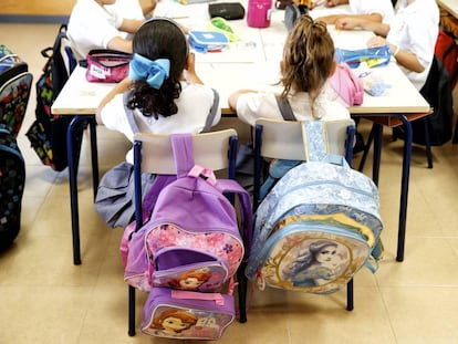 Inicio del Curso escolar en el colegio publico Cortes de Cadiz de Madrid. 