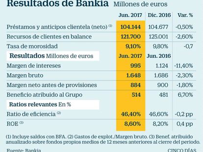 Bankia gana el 6,7% más pese a una caída del margen del 11,4%