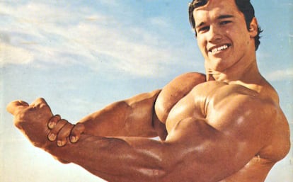 Arnold Schwarzenegger en sus años mozos.