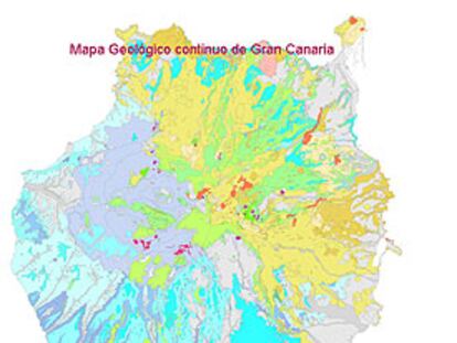 Mapa geológico continuo de Gran Canaria.