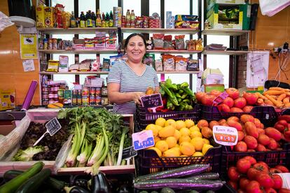 Marisol Condoy, en su puesto del mercado.