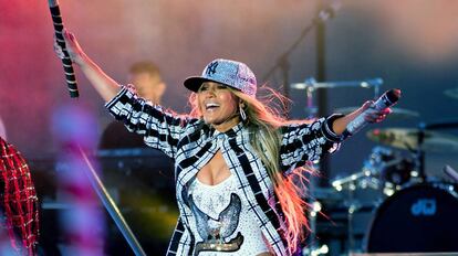 La actriz y cantante Jennifer Lopez durante una actuación el 4 de julio en Nueva York.