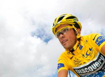 Alberto Contador, en la última etapa del Tour 2007.