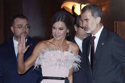 Los Reyes en Oviedo, durante el concierto previo a los premios Princesa de Asturias.