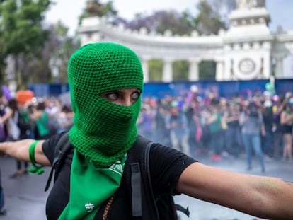 Una manifestante a favor del aborto en una protesta el pasado 8 de marzo, en la Ciudad de México.