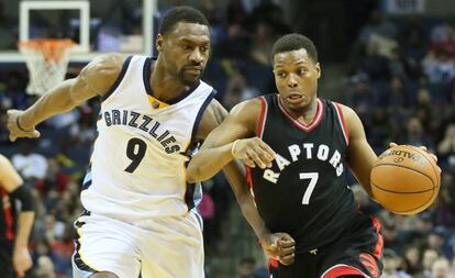 Lowry y Allen, en un partido Toronto-Memphis.