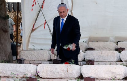 El primer ministro israelí, Benjamín Netanyahu, en una ceremonia celebrada el miércoles en Tel Aviv.