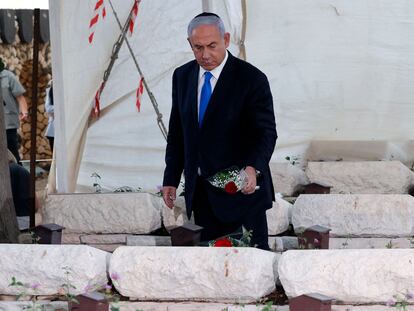 El primer ministro israelí, Benjamín Netanyahu, en una ceremonia celebrada el miércoles en Tel Aviv.