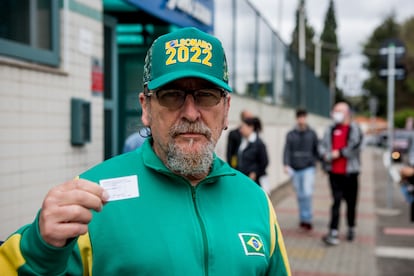 Jair Alvarez, seguidor de Bolsonaro, votó en São Paulo.