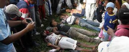 Algunos de los fallecidos el sábado por disparos de la guardia presidencial malgache durante una marcha opositora.