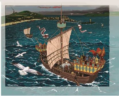 El peregrino inglés William Wey llegó al puerto La Coruña en 1456. Su flotilla de cinco naves tardó unas tres semanas en hacer la singladura desde Plymouth hasta la costa española.