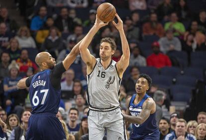 Pau Gasol, en un partido contra los Timberwolves.