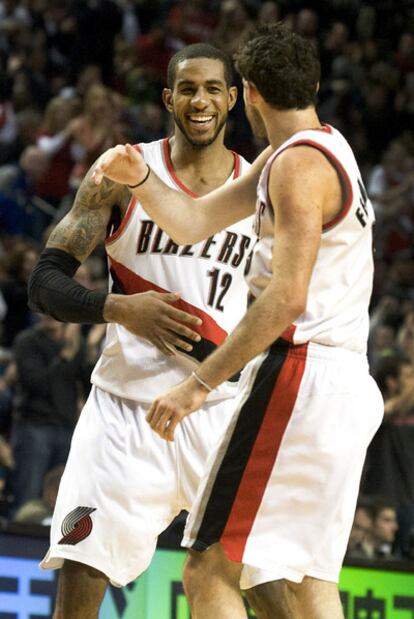 LaMarcus Aldridge y Rudy Fernández.
