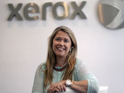 Paloma Beamonte, presidenta y consejera delegada de Xerox España, en la sede de la compañía, en Madrid.