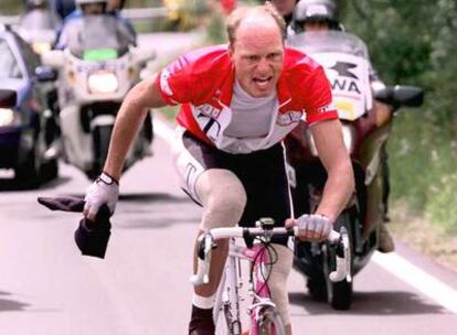 Bjarne Riis, durante el Tour de 1996.