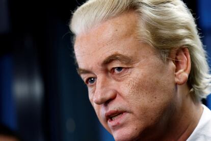 El líder ultraderechista holandés, Geert Wilders, durante una conferencia de prensa el 24 de noviembre.