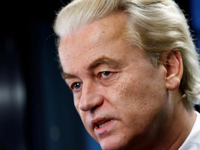 El líder ultraderechista holandés, Geert Wilders, durante una conferencia de prensa el 24 de noviembre.