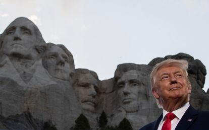 El presidente Trump, durante una visita al monte Rushmore este verano.