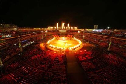 El estadio olímpico, durante la ceremonia de apertura.