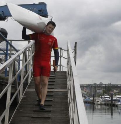 David Cal, dispuesto a salir a entrenarse, en Pontevedra.