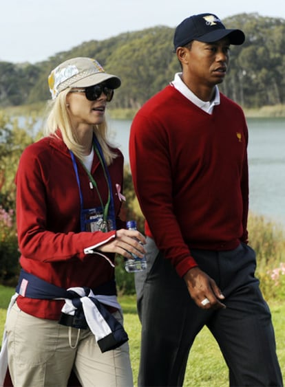 El golfista Tiger Woods y su esposa, el pasado mes de octubre