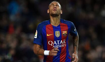 Neymar en el partit del 19 de novembre contra el Màlaga.