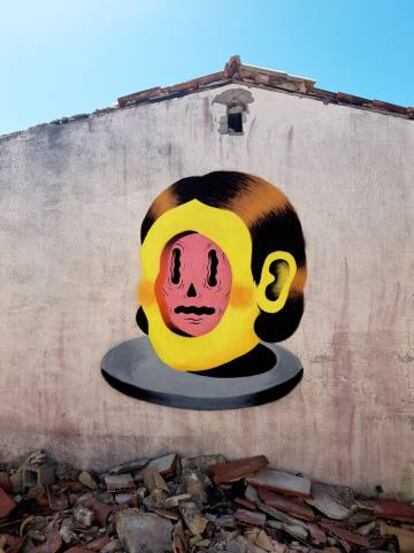 Una de las obras del artista urbano Grip Face