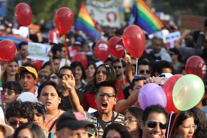 El grupo de manifestantes, en Lima