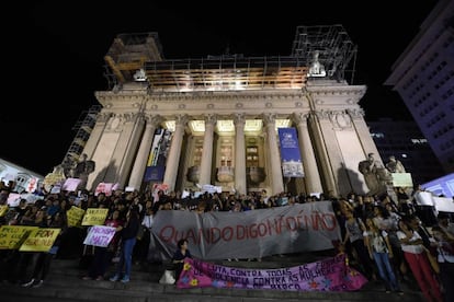 Manifestantes no Rio de Janeiro o passado 27 de maio