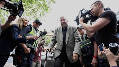 El cardenal George Pell a su llegada a un tribunal en Melbourne en febrero pasado.