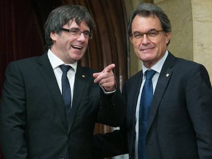 Carles Puigdemont con Artur Mas