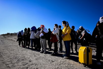 Migrantes en la frontera de México y Estados Unidos