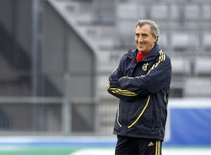 José Armando Ufarte, durante un entrenamiento de la selección española en la Eurocopa.