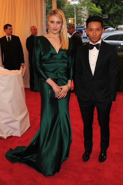 Prabal Gurung y Greta Gerwig.