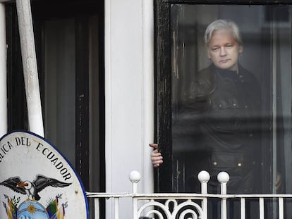 Julian Assange, at the Ecuador embassy in London.