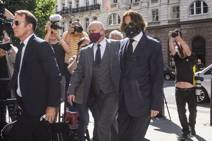 Johnny Depp, a su llegada a los juzgados de Londres este martes.