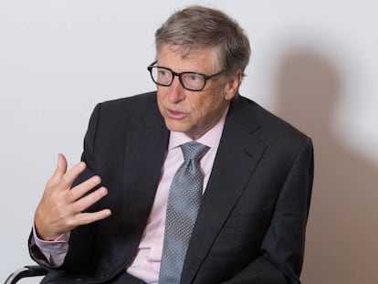 Bill Gates durant l'entrevista a Londres.