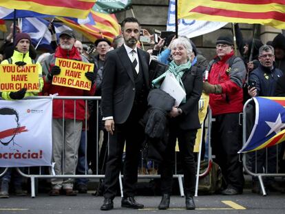 Clara Ponsatí, antes de comparecer en Edimburgo.