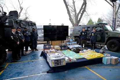 Drogas decomisadas por el Ministerio de Seguridad.