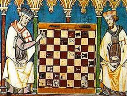 Imagen incluida en el 'Libro de ajedrez, dados y tablas de Alfonso X el Sabio'.