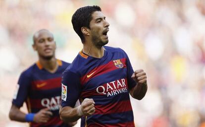 Luis Suárez durante el partido de Liga del domingo pasado.