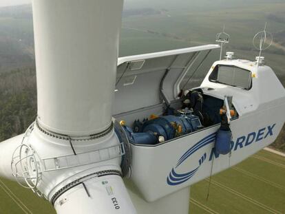 Un aerogenerador de Nordex.